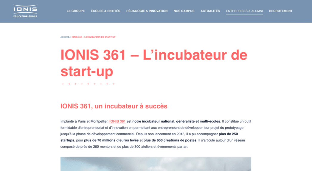 ionis 361 incubateur autour de moi