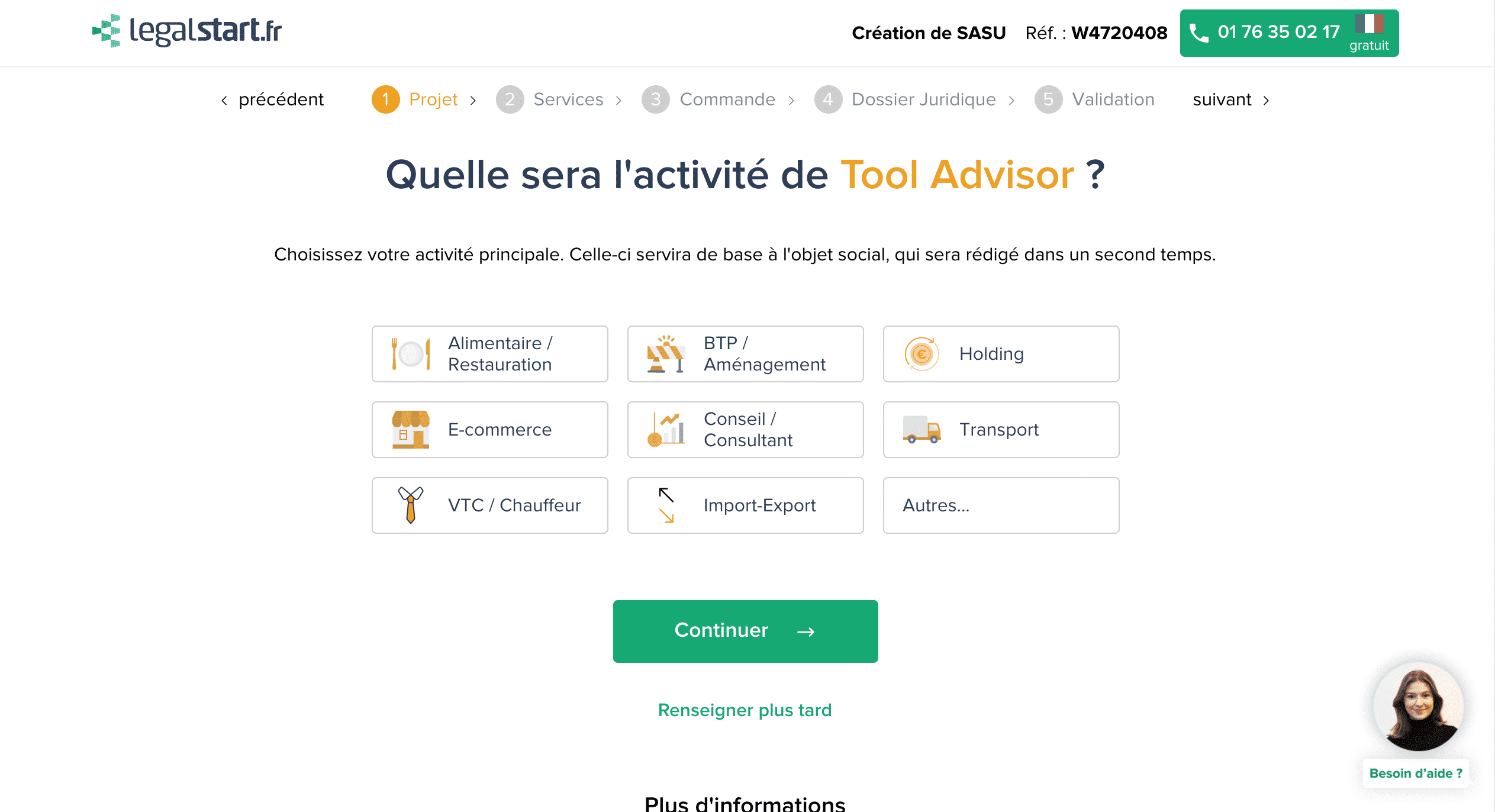 Legalstart formulaire