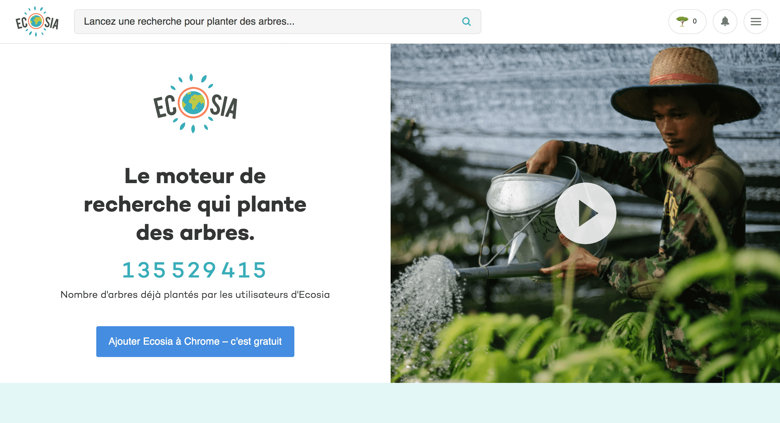 Ecosia moteur de recherche élecologique