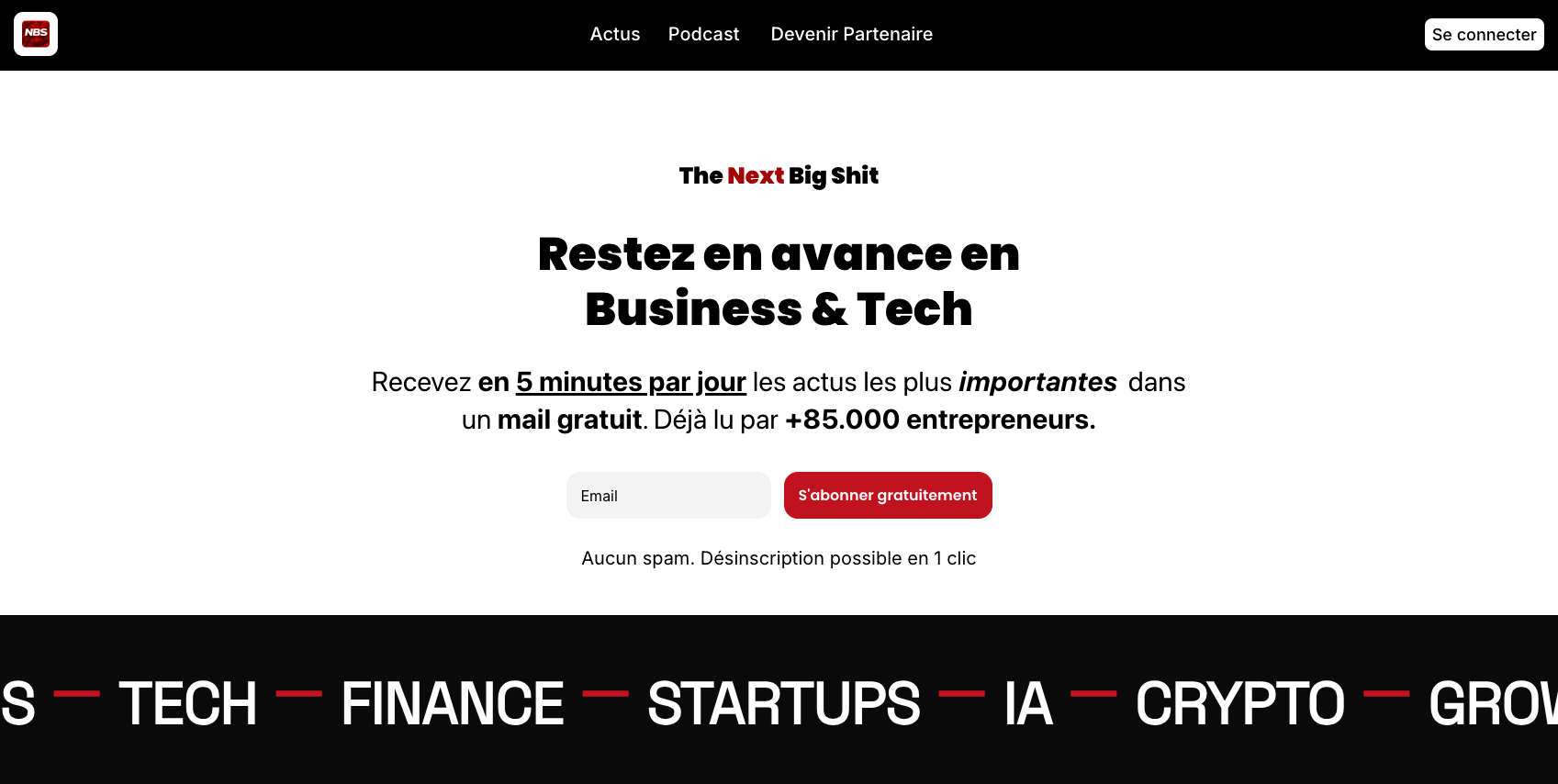 The Next Big Shit – Podcast Actu Business The Next Big Shit - Podcast Actu Business