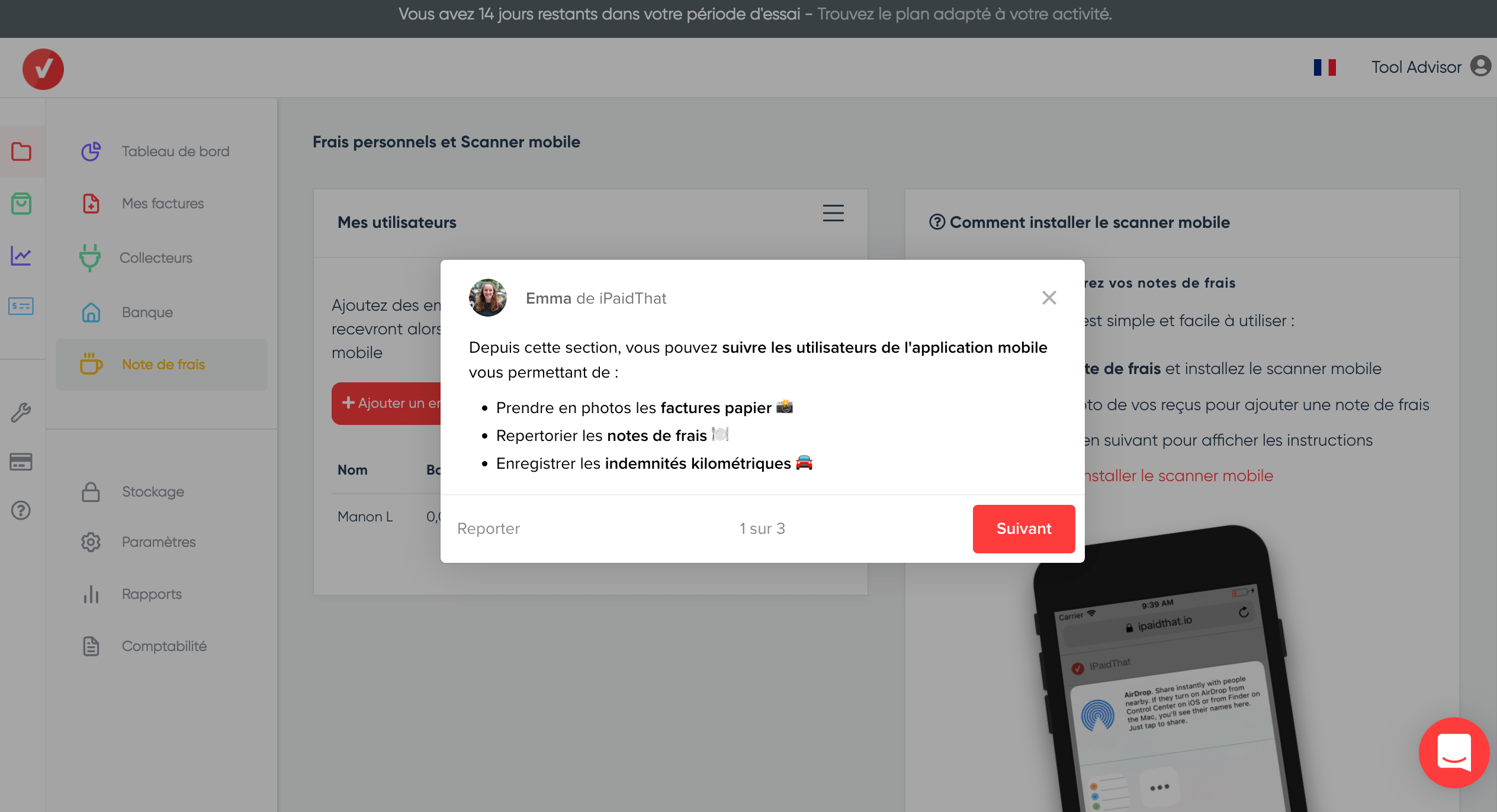 ipaidthat note de frais
