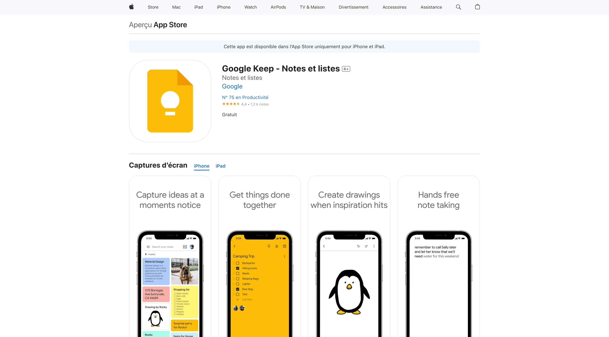 Google Keep logiciel prise de notes gratuit