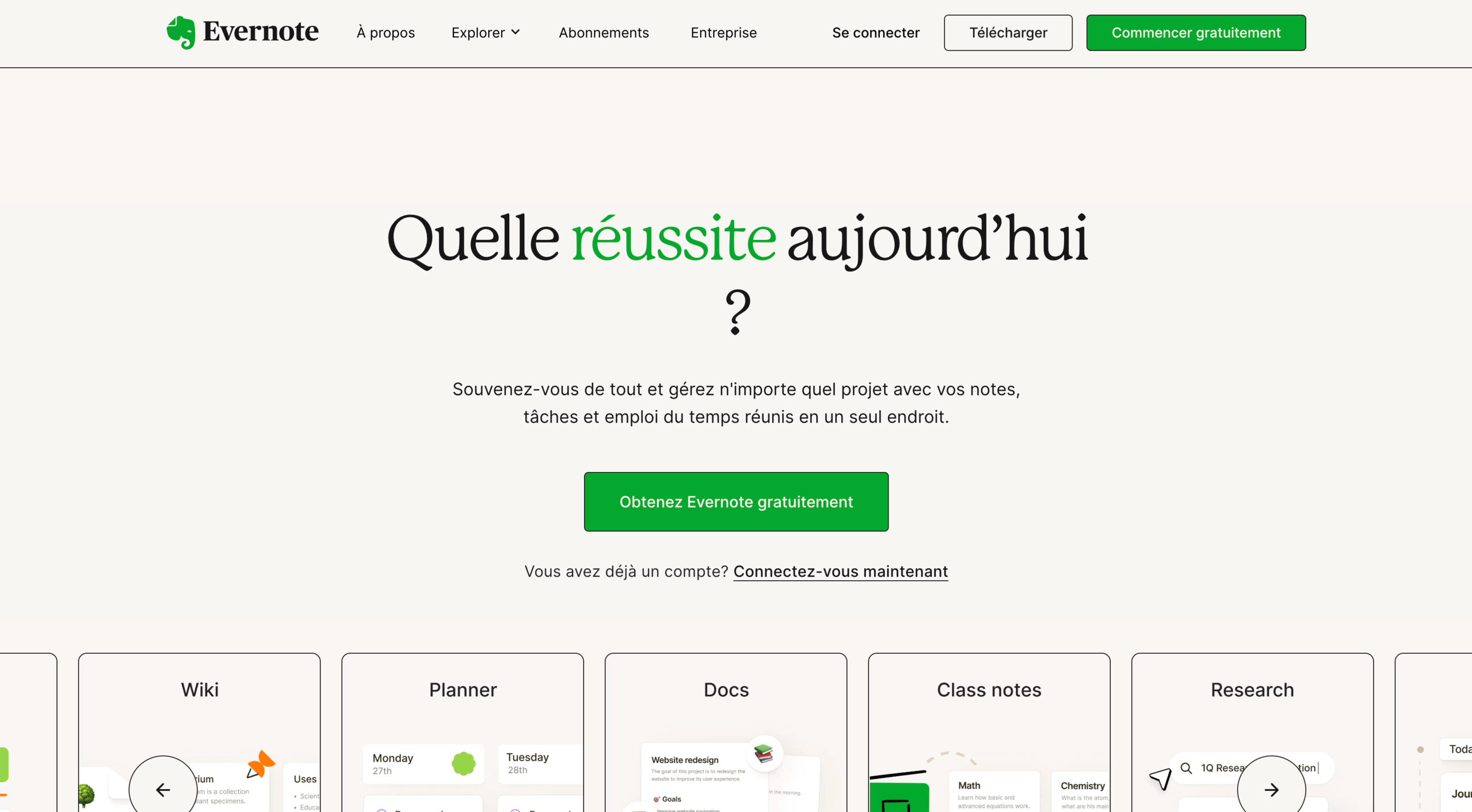 evernote prise de notes
