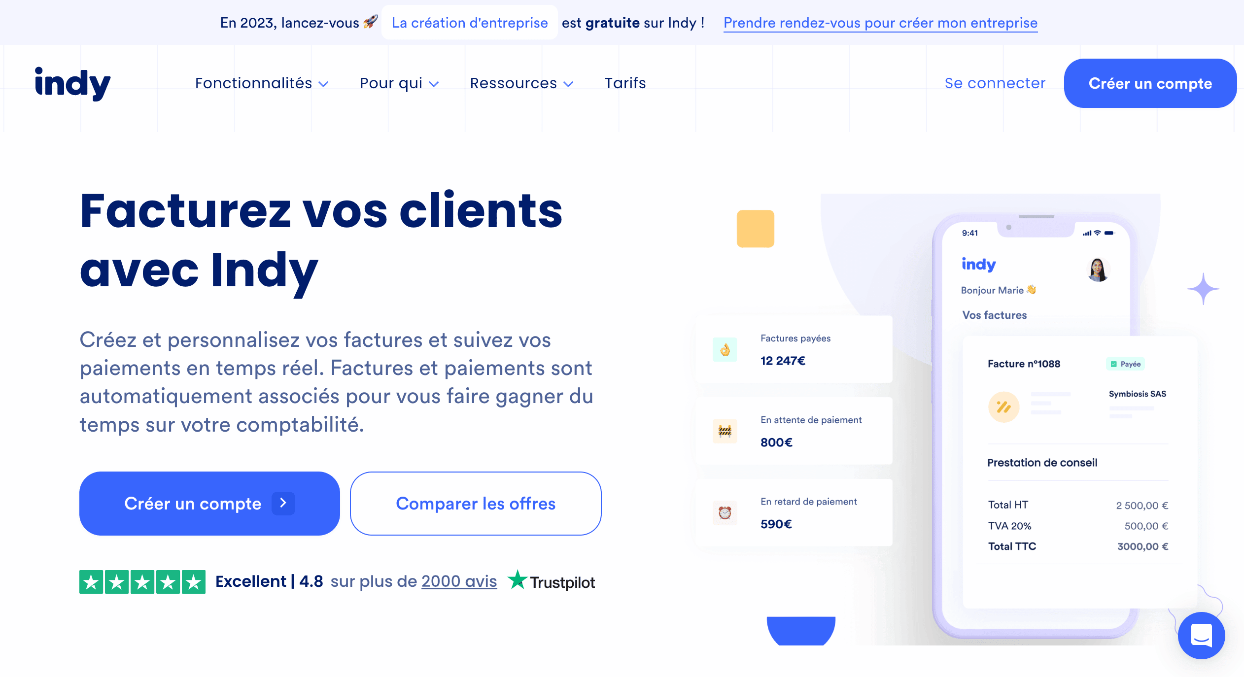 logiciel de facturation gratuit Indy