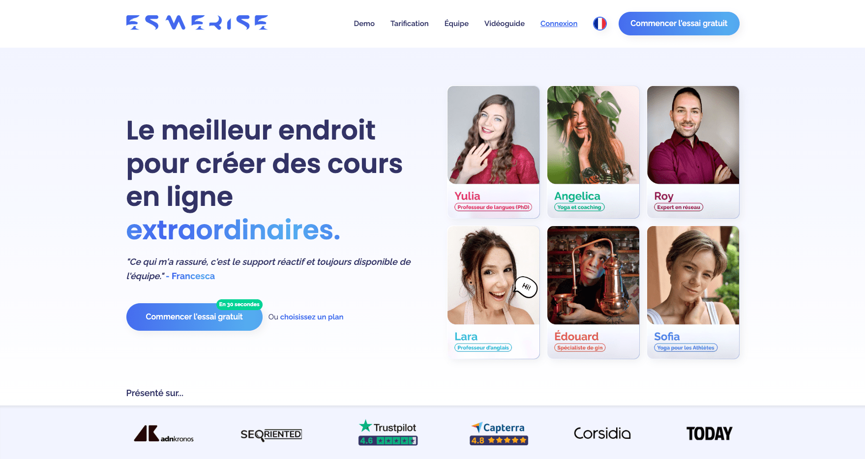 Esmerise plateforme de formation en ligne