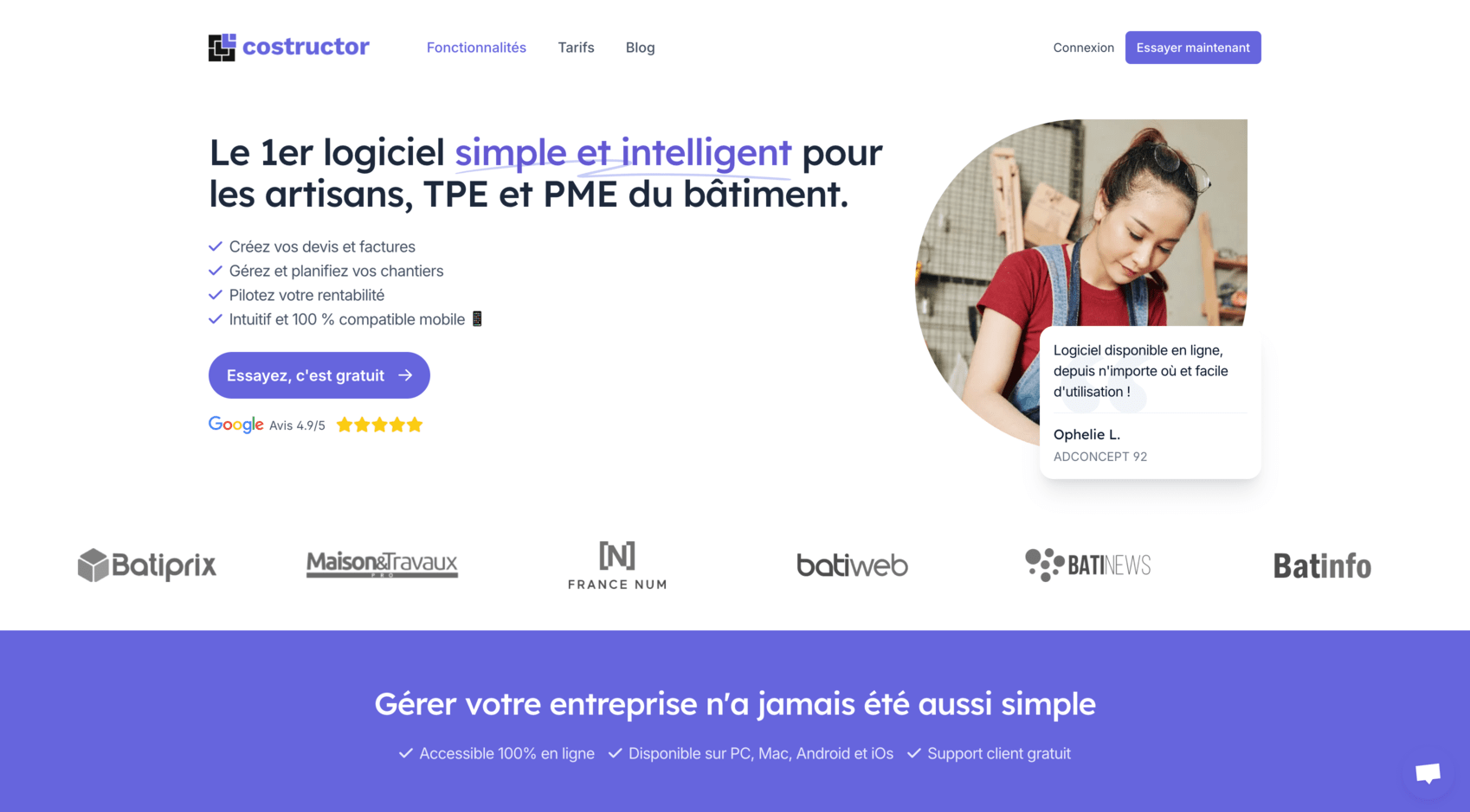Costructor logiciel facturation