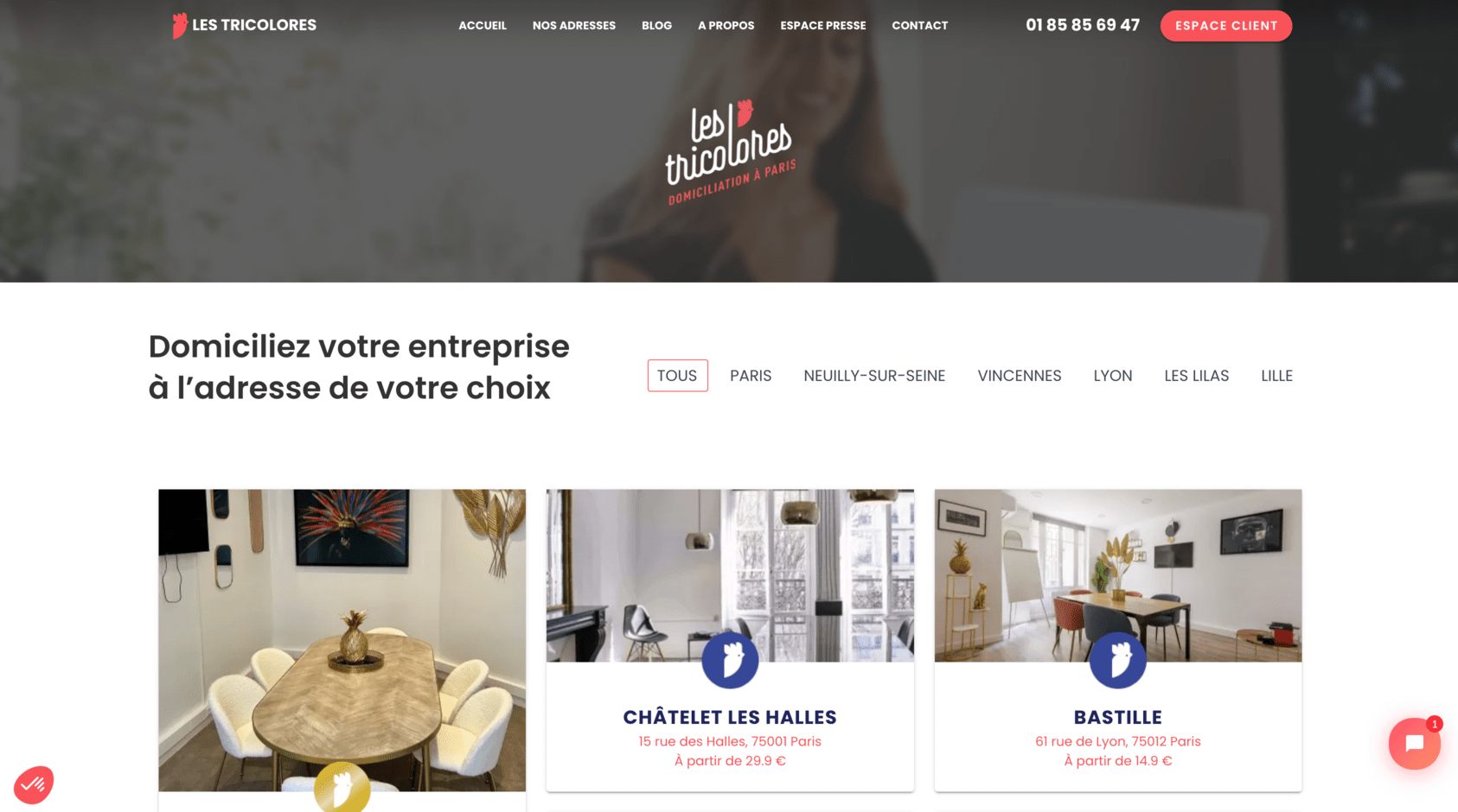 Les Tricolores Domiciliation entreprise pas cher