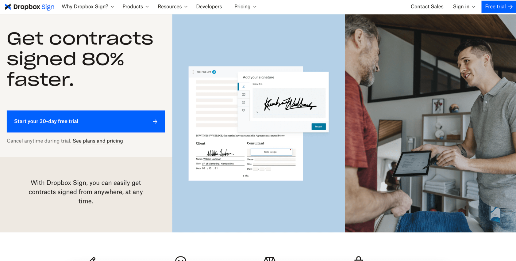 Dropbox sign logiciel signature électronique