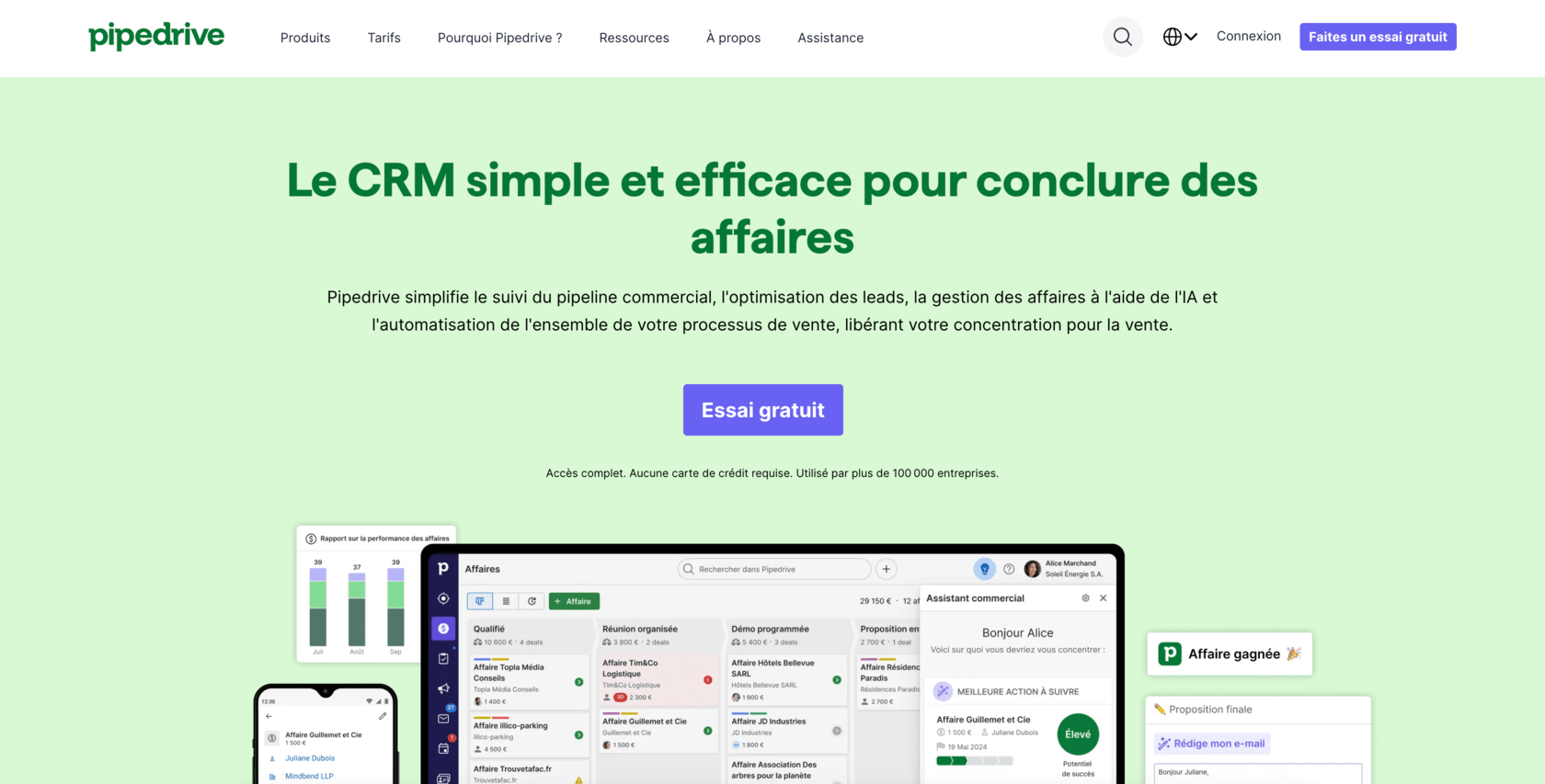Pipedrive comparatif CRM