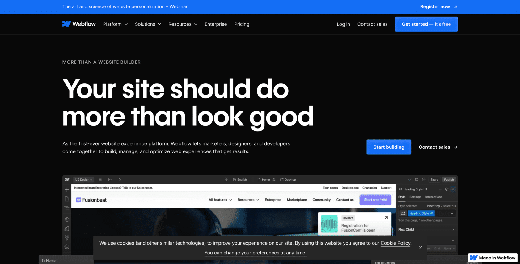 Webflow logiciel de creation de site web no code