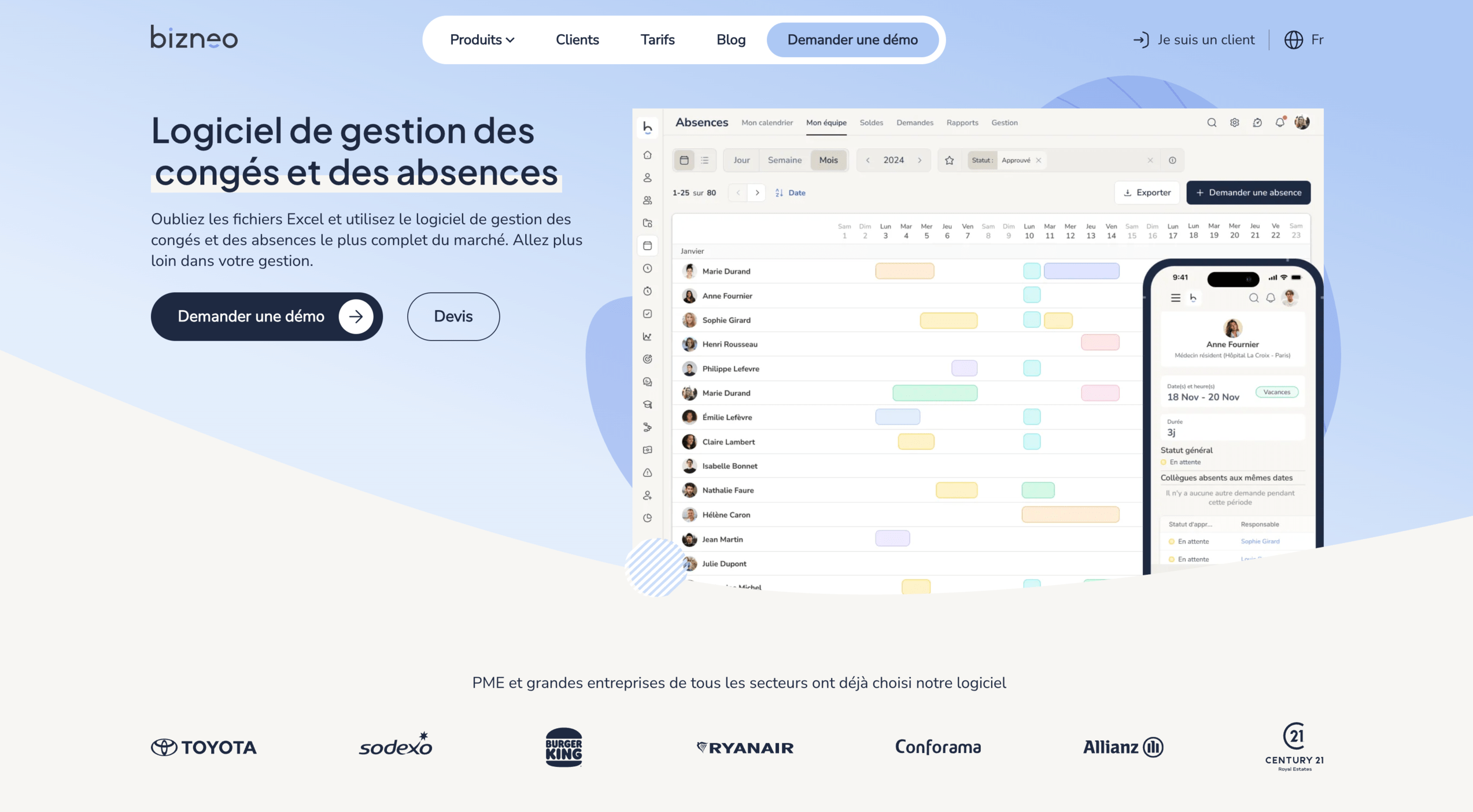 Bizneo Gestion des conges