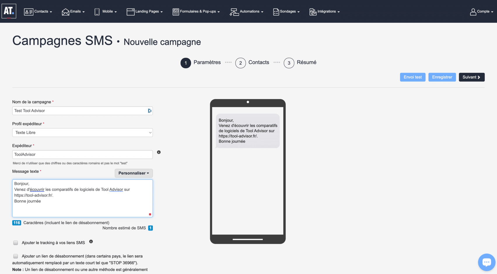 Logiciel SMS ActiveTrail