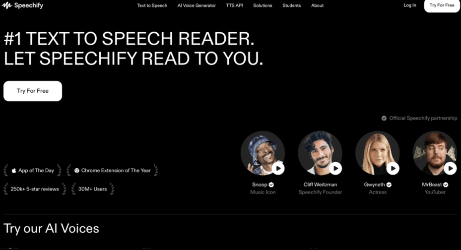 Speachify voix ia