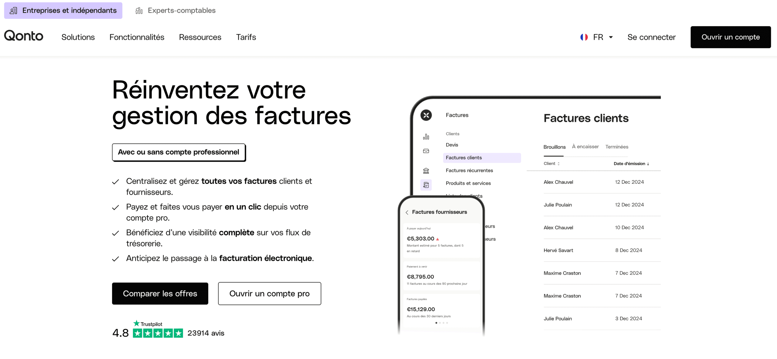 Qonto logiciel de facturation