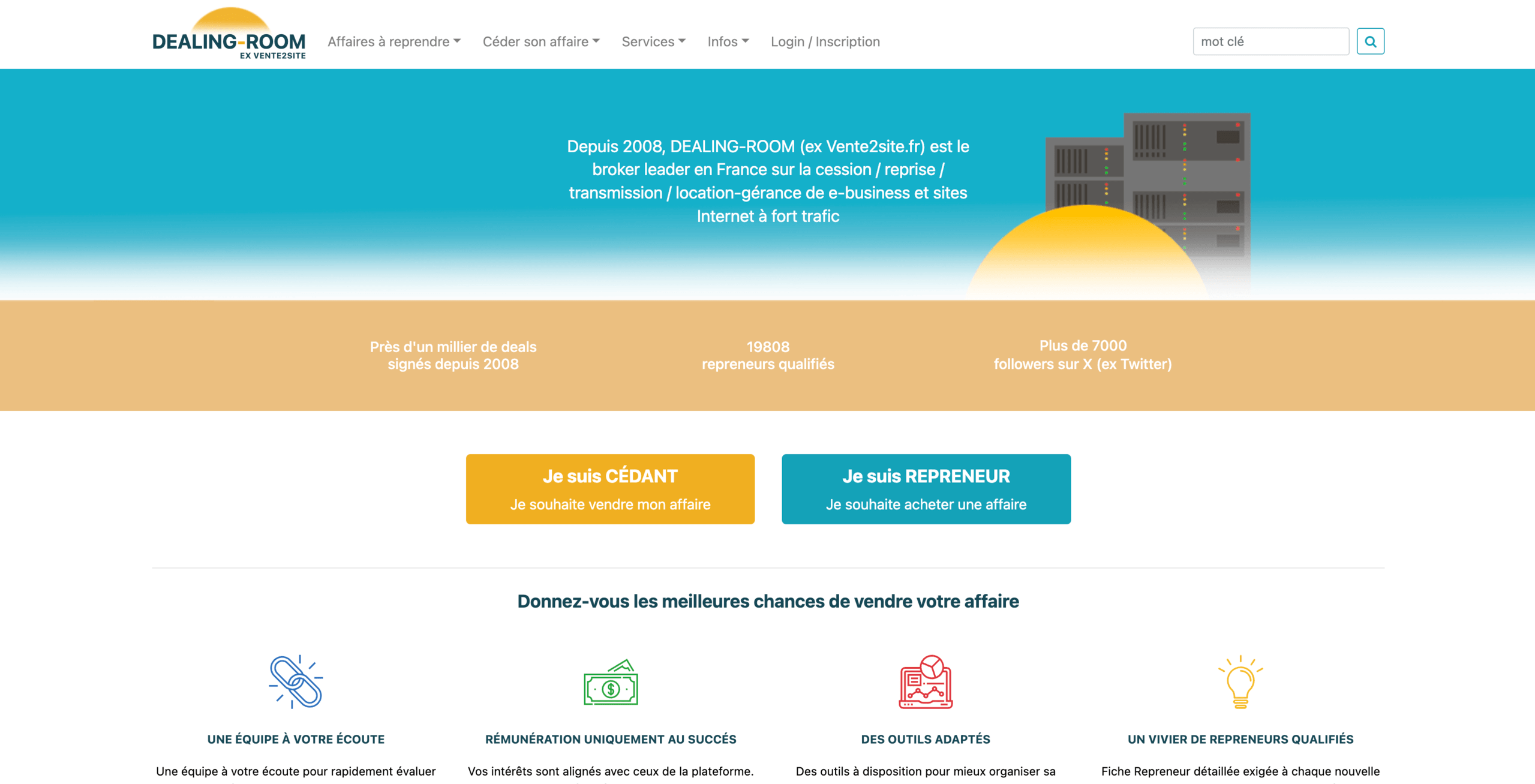 dealing room rachat site internet