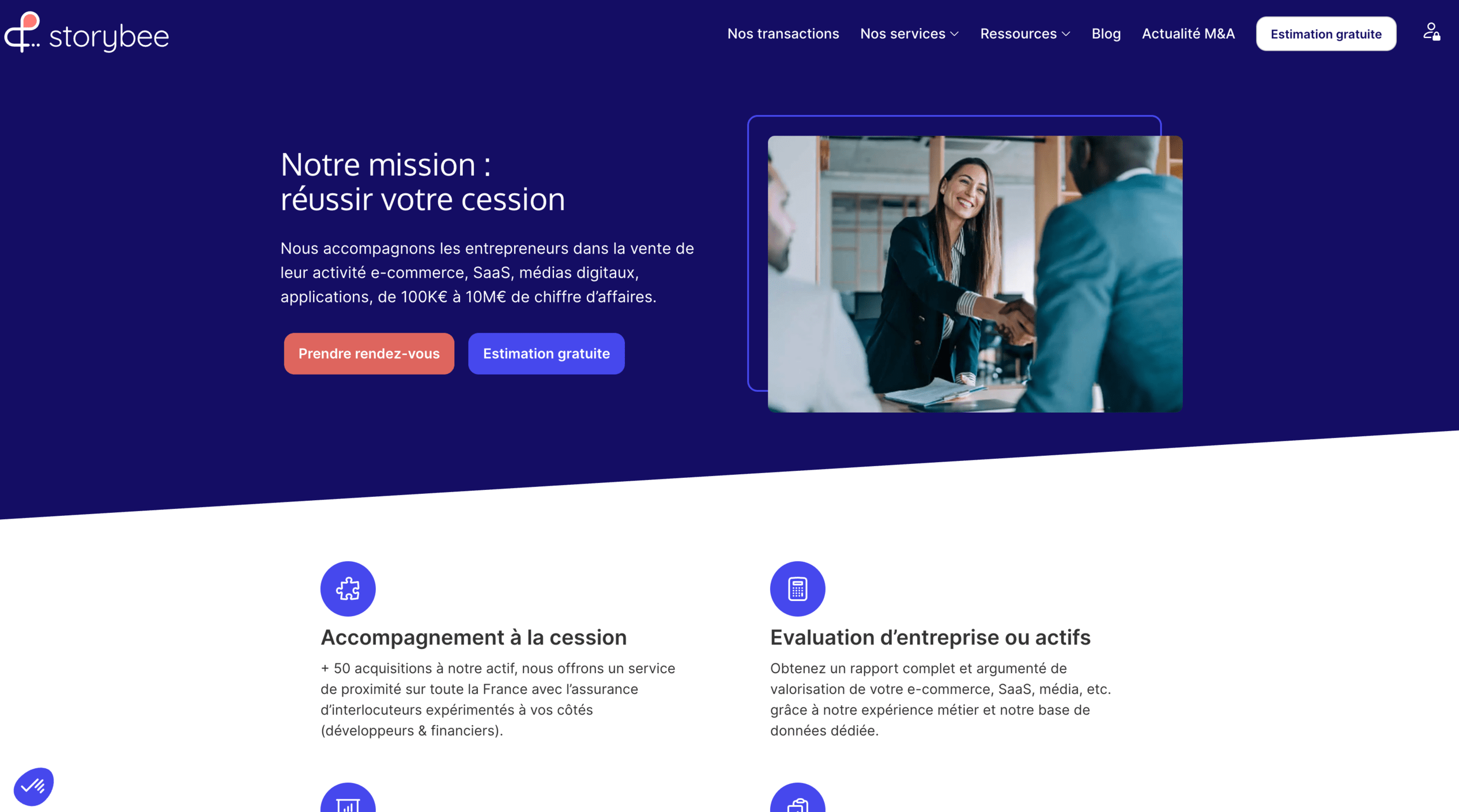 storybee cession entreprise
