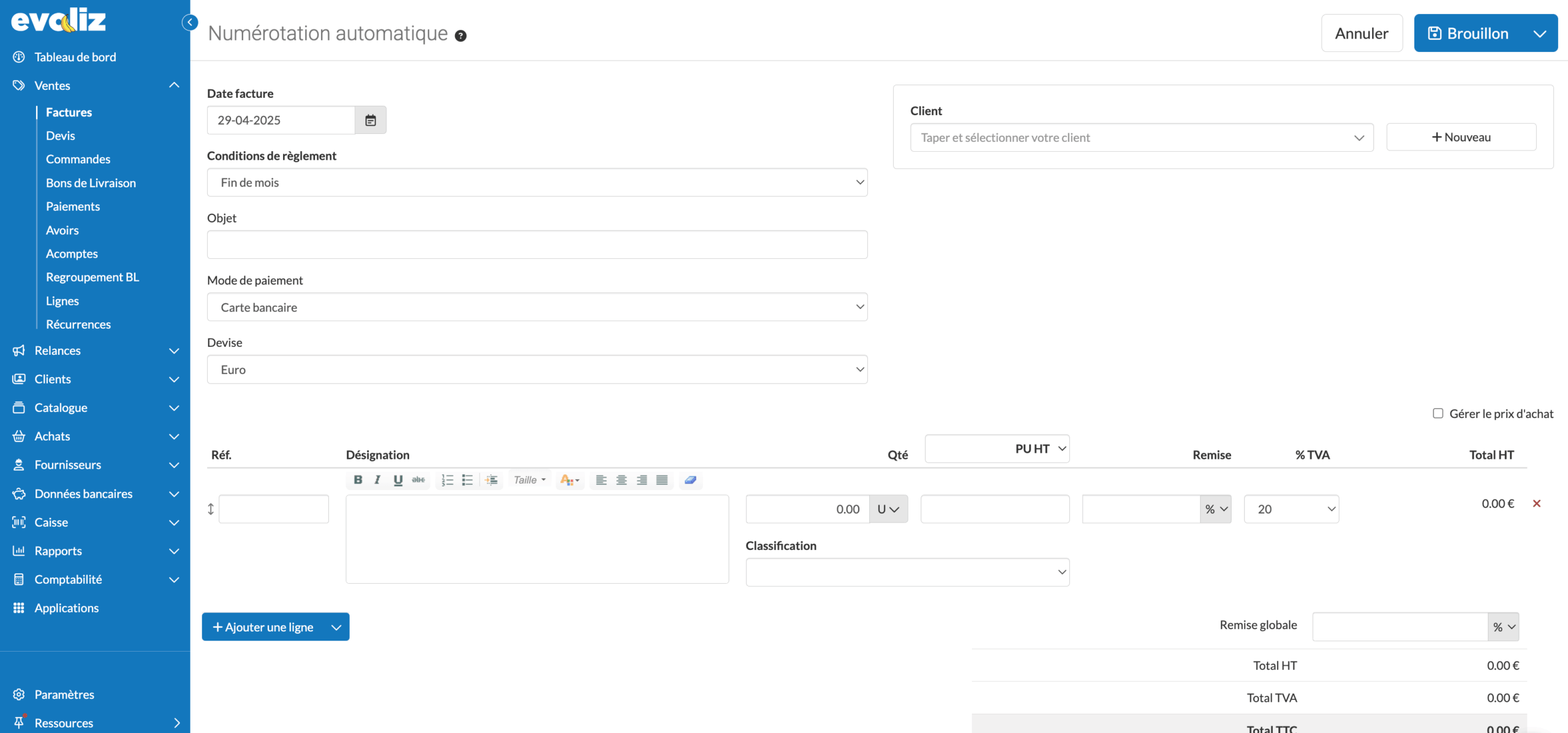 Logiciel de facturation Evoliz