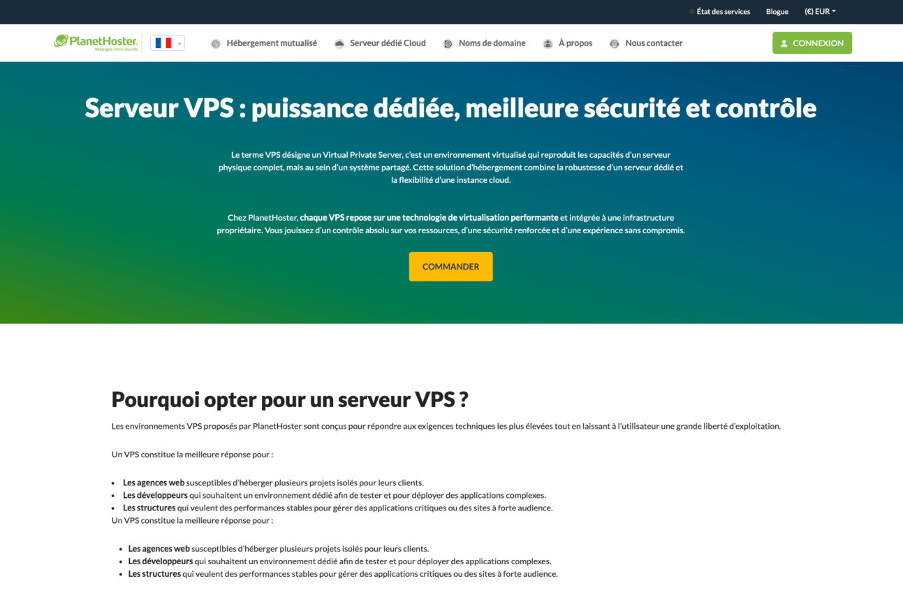 planethoster hebergeur vps