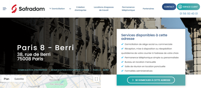 Domiciliation Paris 8 Sofradom