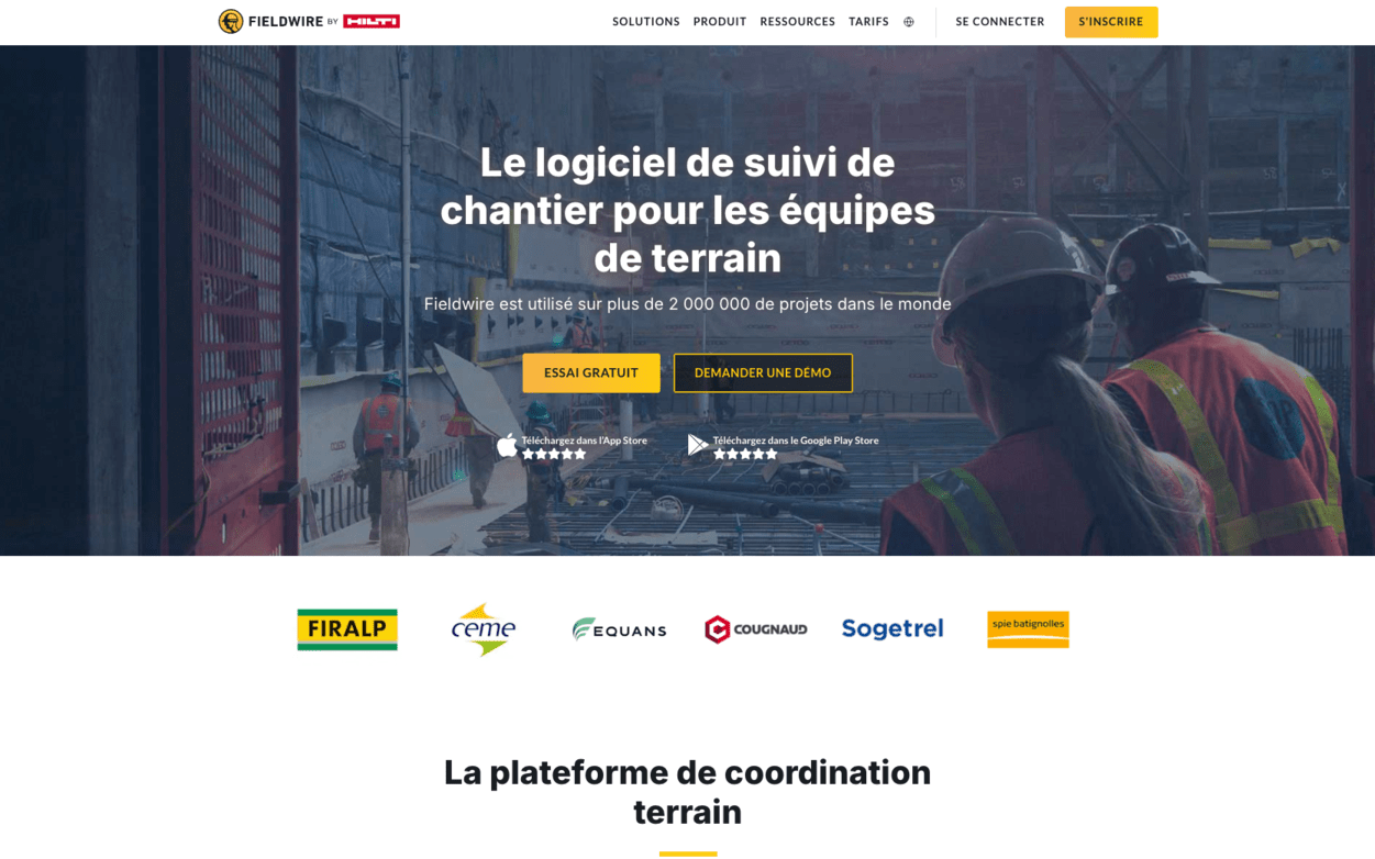 Fieldwire logiciel de suivi de chantier