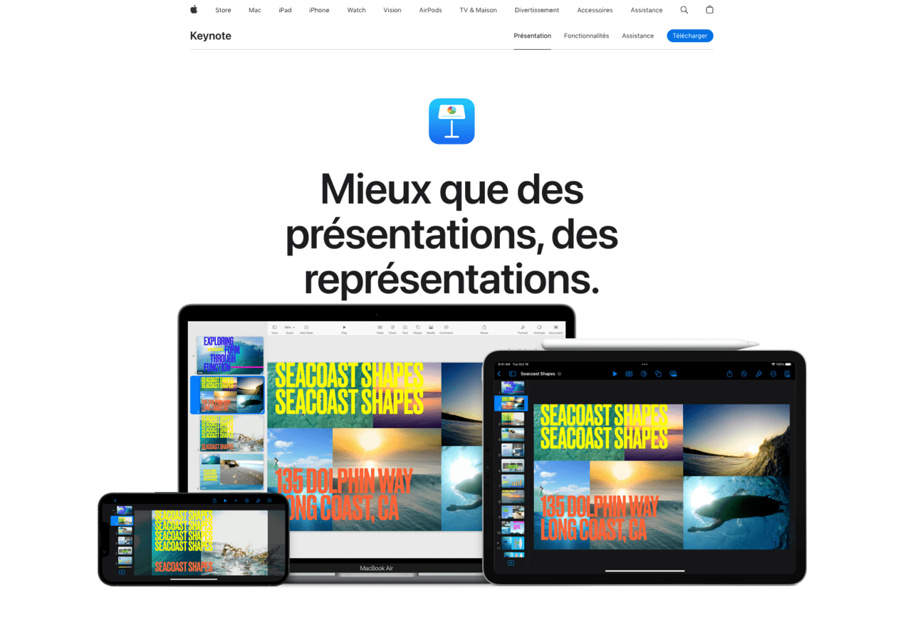 Keynote meilleur logicile de présentation