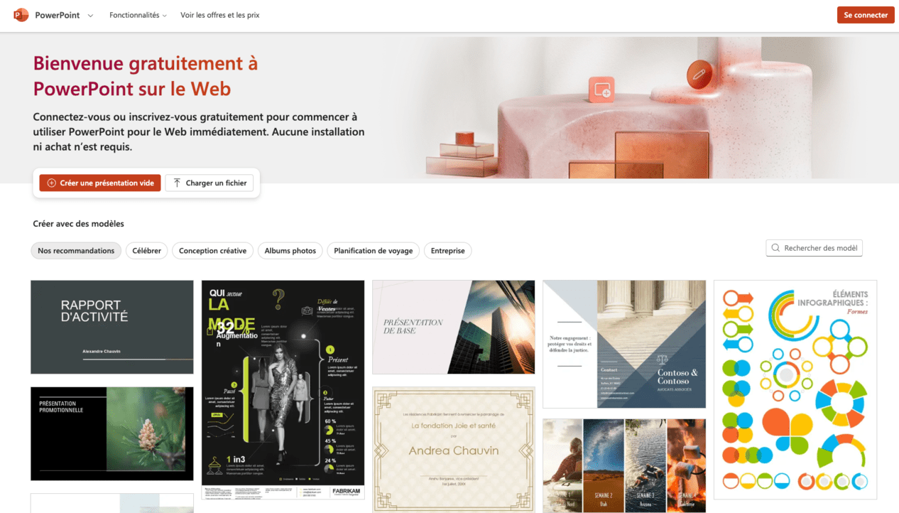 Powerpoint presentation en ligne