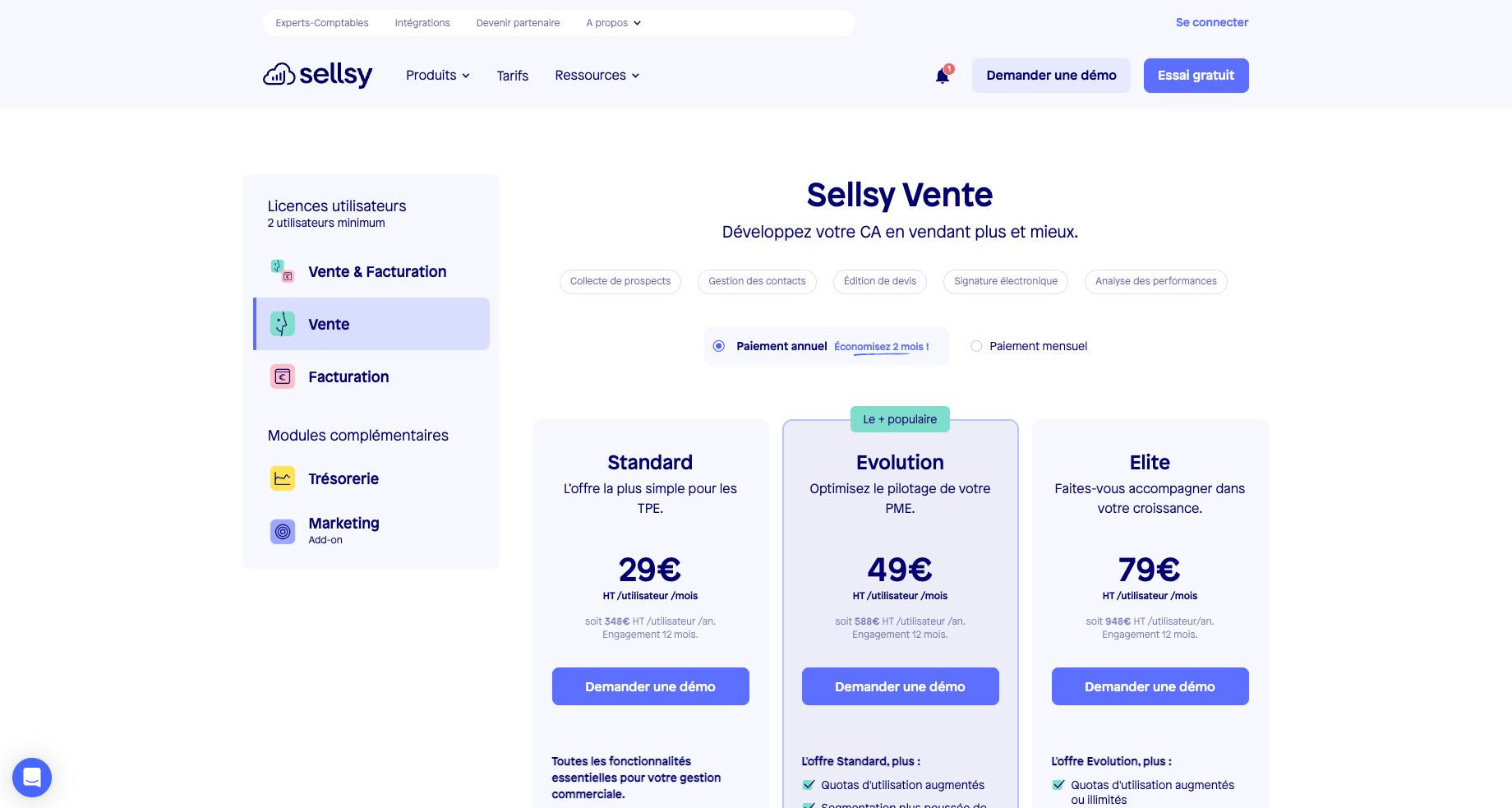 Sellsy tarifs Sellsy tarifs