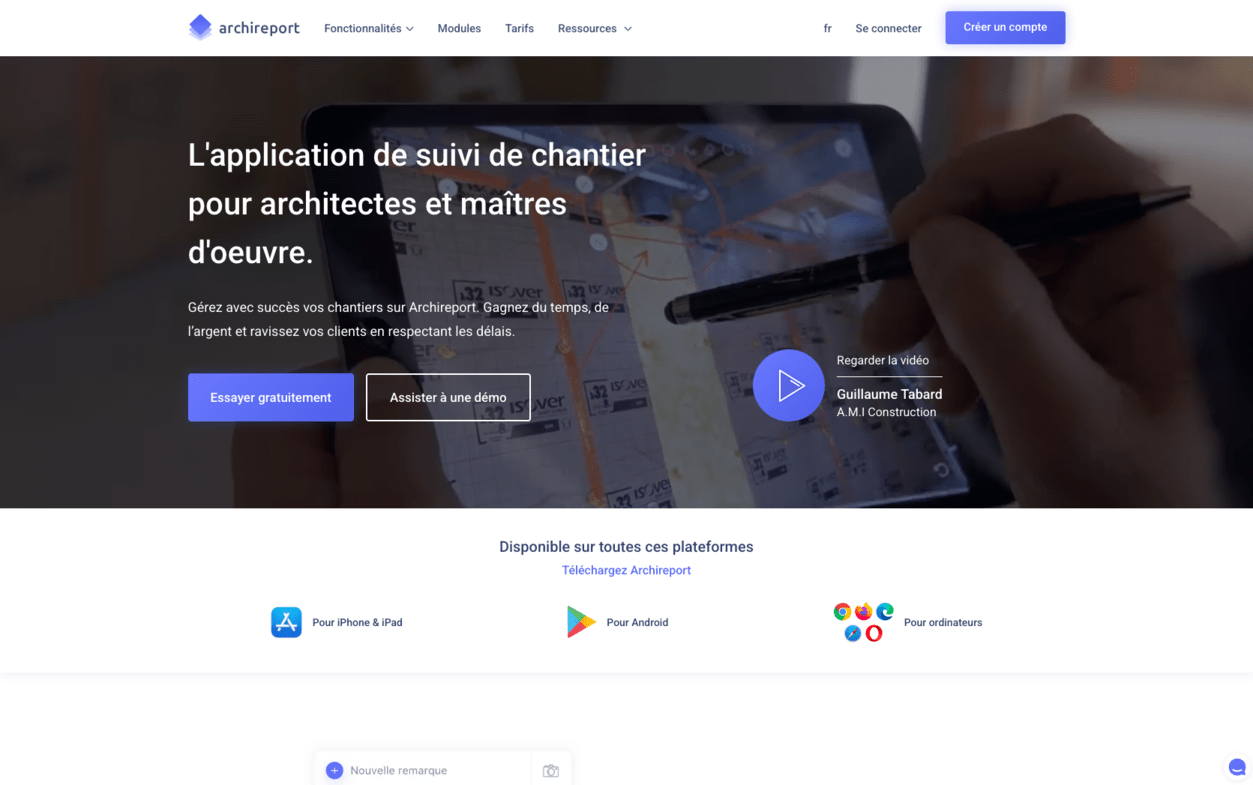 archireport outil de suivi de chantier