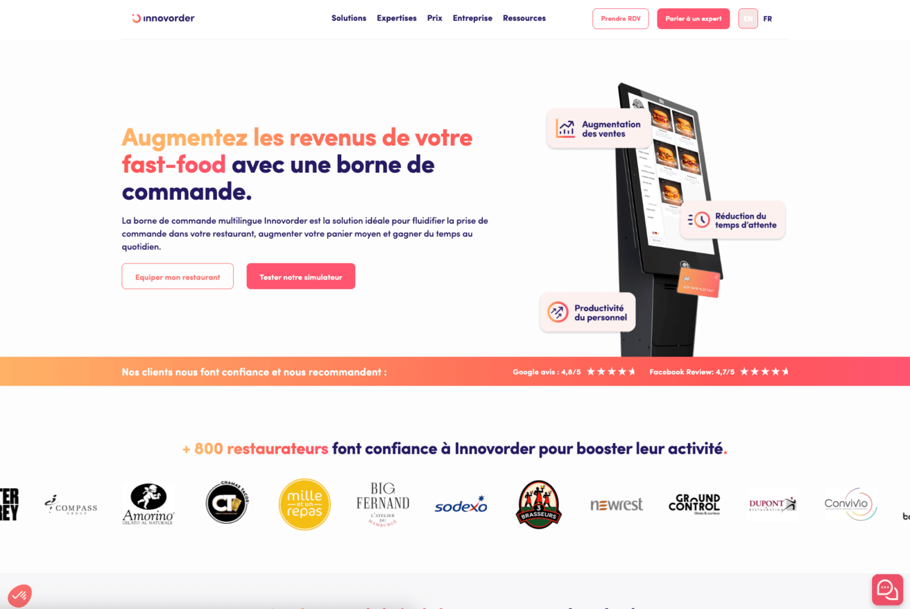 innovorder borne de commande restaurant