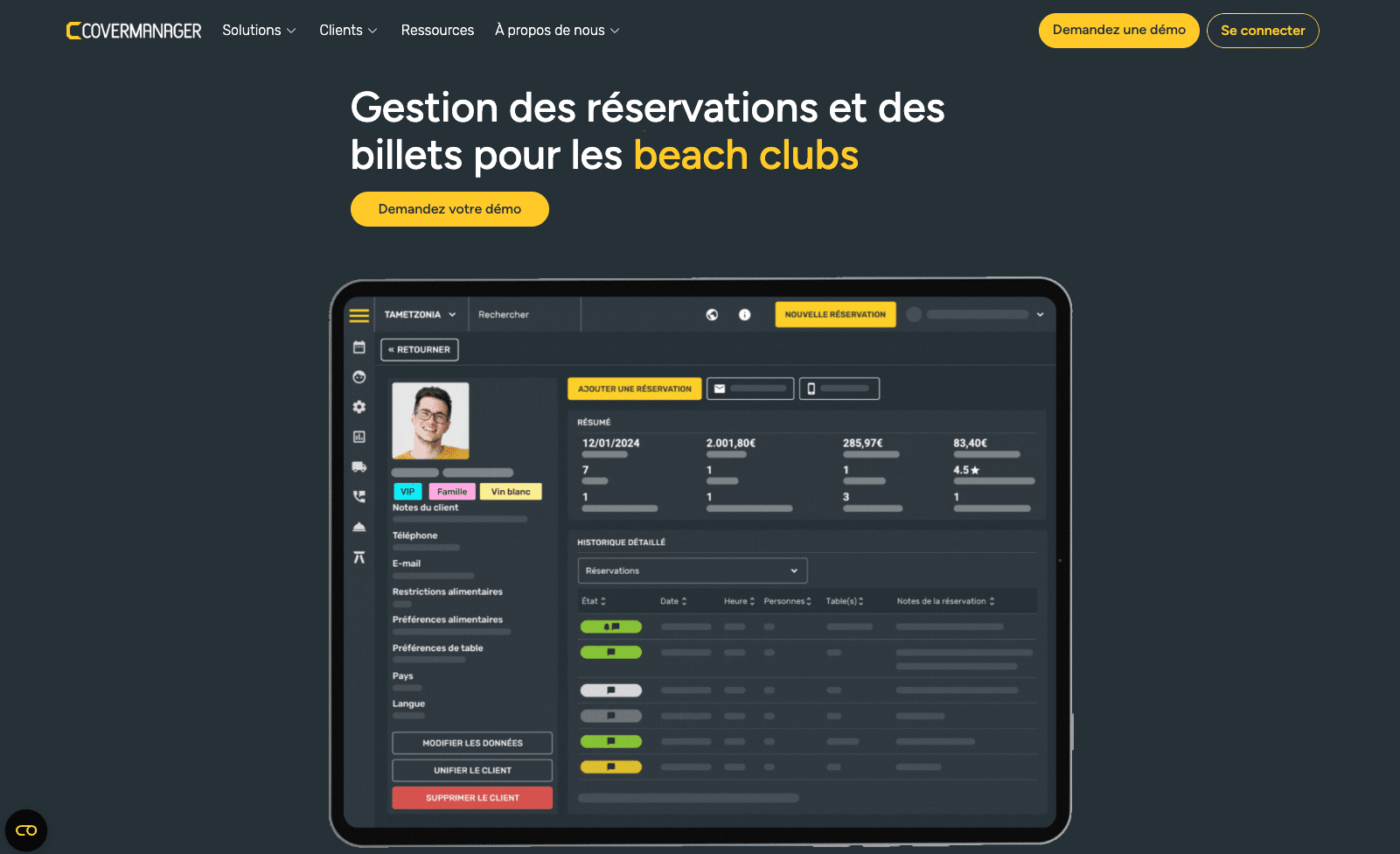 covermanager logiciel de réservation en ligne resto bar