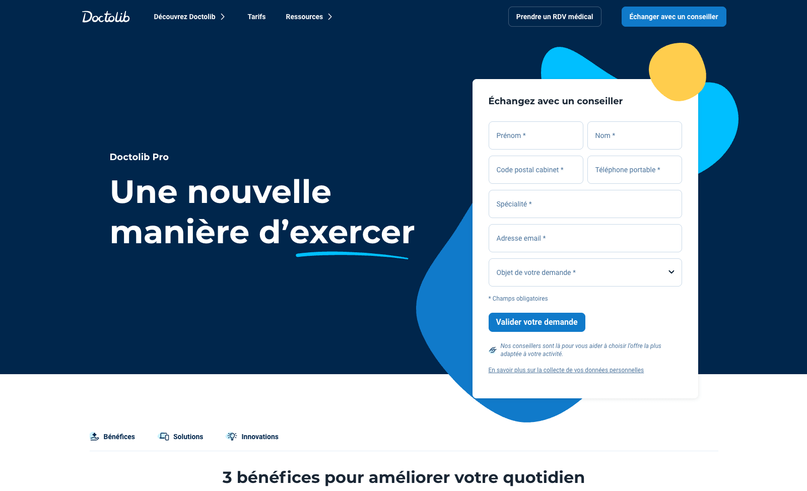 doctolib réservation en ligne professionnels de santé