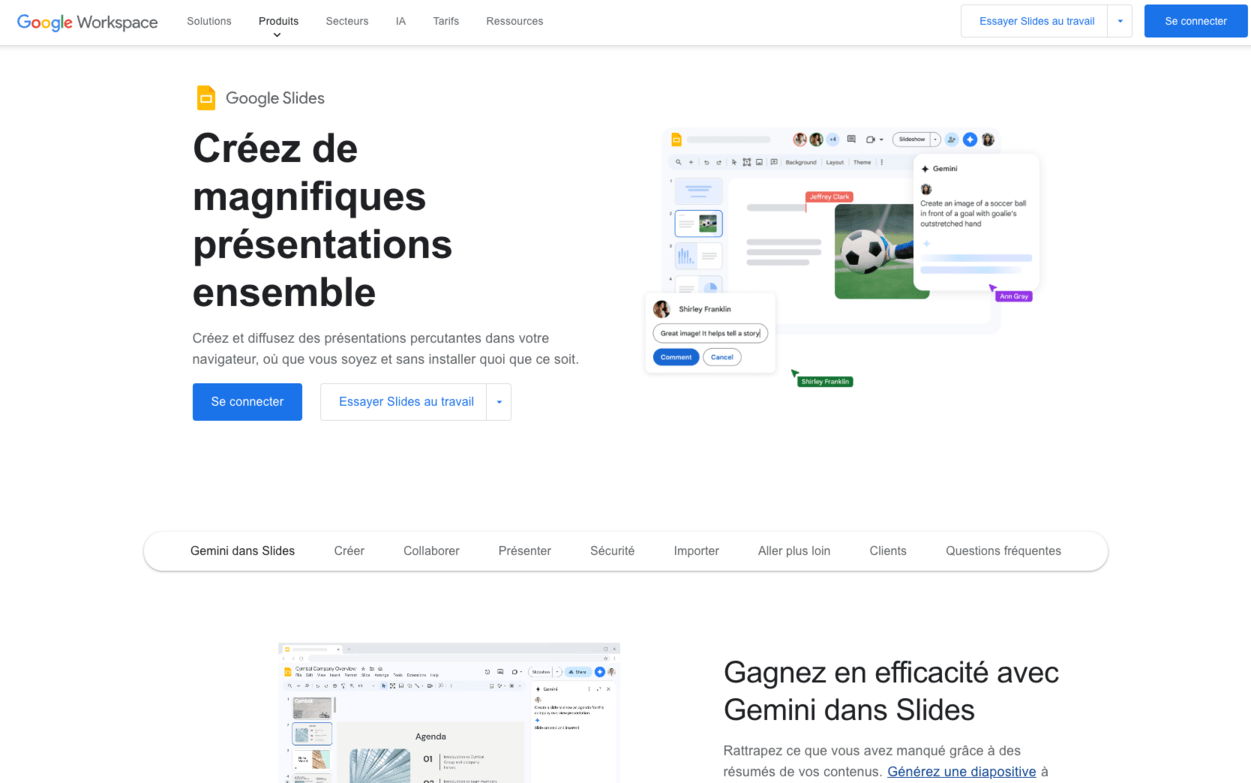 google slides logiciel de présentation