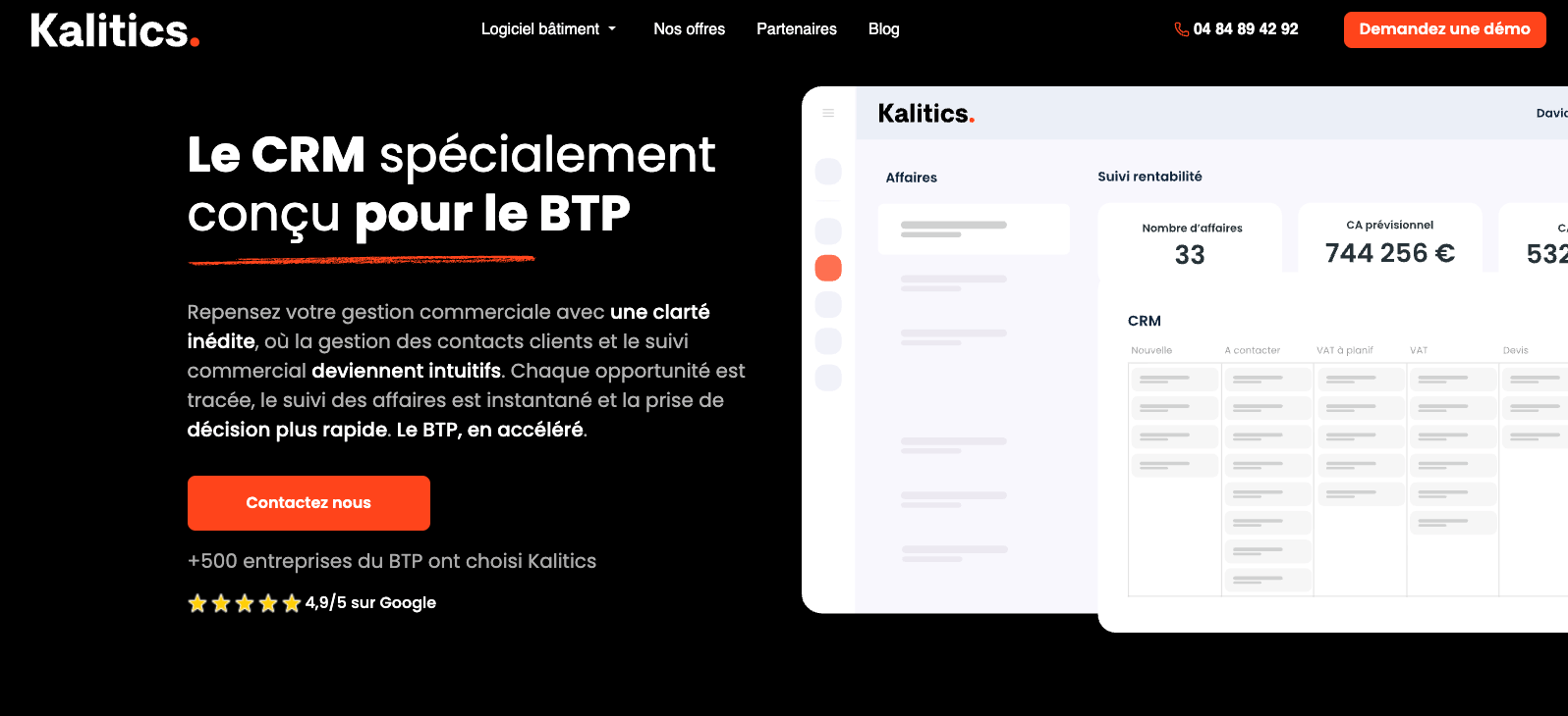 Kalitics logiciel CRM BTP Kalitics logiciel CRM BTP