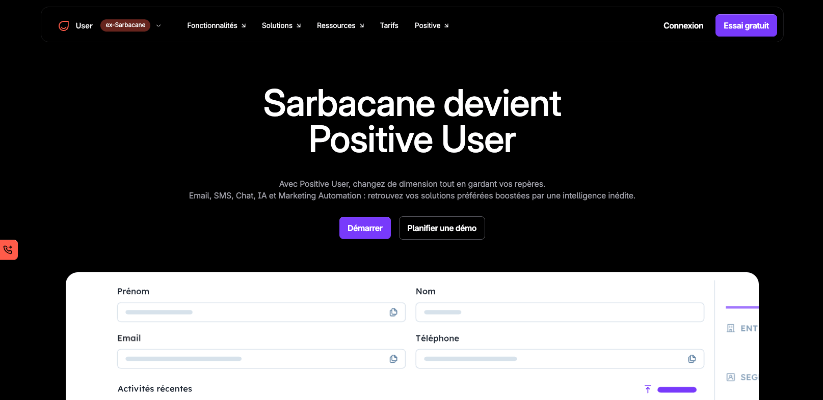 Positive user capture Positive User logiciel newsletter