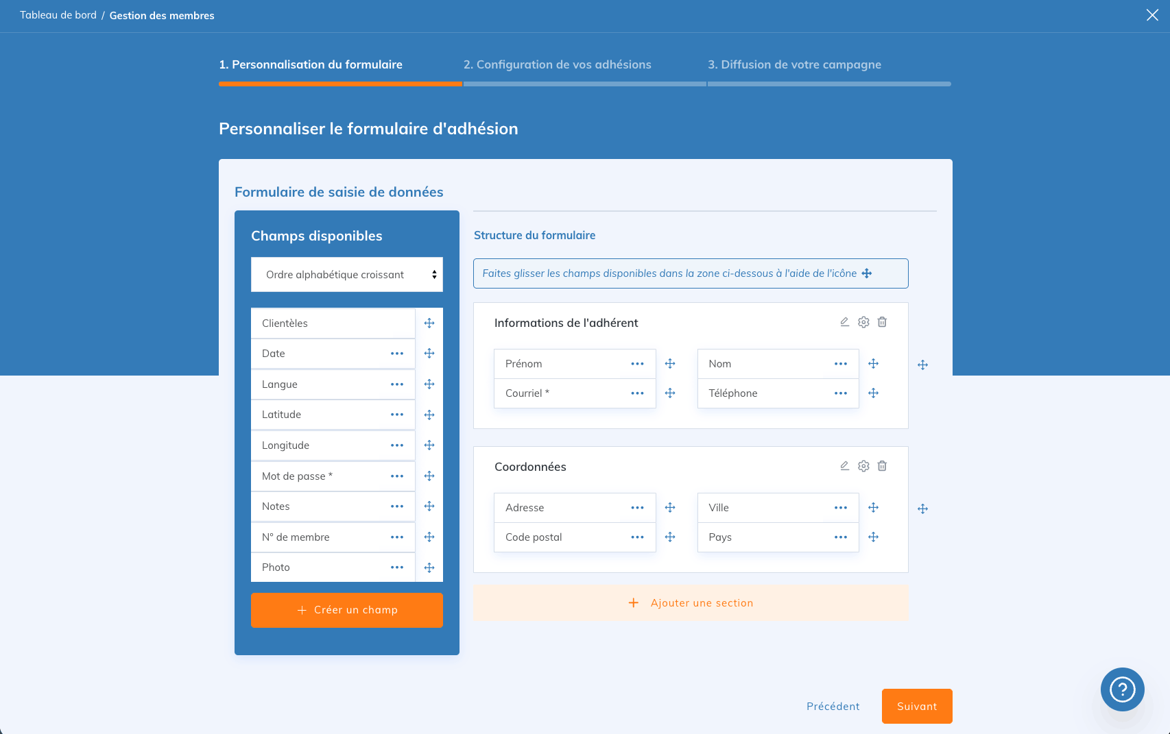 Yapla Gestion des membres